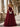 Sheer Bodice Lace Embroidery Ruffle Ball Gown Prom Dress - Burgundy