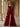 Sheer Bodice Lace Embroidery Ruffle Ball Gown Prom Dress - Burgundy