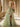 Sheer Bodice Lace Embroidery Ruffle Ball Gown Prom Dress - Olive Green