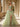 Sheer Bodice Lace Embroidery Ruffle Ball Gown Prom Dress - Olive Green
