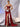Sheer Bead Bodice Satin Strapless Mermaid Evening Dress With Split - Red