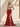 Hand Beading Off Shoulder Sheer Bodice Mermaid Evening Dress in Red