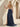 Hand Beading Off Shoulder Sheer Bodice Mermaid Evening Dress in Navy Blue