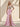 Hand Beading Off Shoulder Sheer Bodice Mermaid Evening Dress in Pink