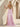 Hand Beading Off Shoulder Sheer Bodice Mermaid Evening Dress in Pink
