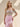 Hand Beading Off Shoulder Sheer Bodice Mermaid Evening Dress in Pink