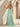 Hand Beading Off Shoulder Sheer Bodice Mermaid Evening Dress in Mint Green