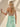 Hand Beading Off Shoulder Sheer Bodice Mermaid Evening Dress in Mint Green