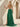 Hand Beading Off Shoulder Sheer Bodice Mermaid Evening Dress in Emerald Green