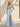 Hand Beading Off Shoulder Sheer Bodice Mermaid Evening Dress in Sky Blue