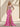 Hand Beading Off Shoulder Sheer Bodice Mermaid Evening Dress in Hot Pink