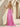 Hand Beading Off Shoulder Sheer Bodice Mermaid Evening Dress in Hot Pink