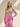 Hand Beading Off Shoulder Sheer Bodice Mermaid Evening Dress in Hot Pink