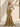 Hand Beading Off Shoulder Sheer Bodice Mermaid Evening Dress in Gold