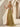 Hand Beading Off Shoulder Sheer Bodice Mermaid Evening Dress in Gold