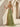 Hand Beading Off Shoulder Sheer Bodice Mermaid Evening Dress in Olive Green