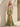 Hand Beading Off Shoulder Sheer Bodice Mermaid Evening Dress in Olive Green
