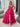 Satin Bow Waist Sparkly Lace Strapless Ruffle Tiered Prom Dress - Fuchsia