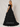 Off Shoulder Bodice Tiered Layered Ball Gown Prom Dress With Slit - Black