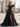 Off Shoulder Bodice Tiered Layered Ball Gown Prom Dress With Slit - Black