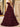 Off Shoulder Bodice Tiered Layered Ball Gown Prom Dress With Slit - Burgundy