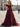 Off Shoulder Bodice Tiered Layered Ball Gown Prom Dress With Slit - Burgundy
