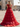 Off Shoulder Bodice Tiered Layered Ball Gown Prom Dress With Slit - Red