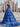 Off Shoulder Bodice Tiered Layered Ball Gown Prom Dress With Slit - Royal Blue