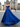 V-Neck Hot Fix Crystal Illusion Pleated A-Line Long Prom Dress - Royal Blue