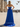 V-Neck Hot Fix Crystal Illusion Pleated A-Line Long Prom Dress - Royal Blue