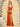 V-Neck Acetate Satin Bodice Draped Bridesmaid Dress With Split - Orange