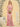 V-Neck Acetate Satin Bodice Draped Bridesmaid Dress With Split - Candy Pink