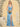 V-Neck Acetate Satin Bodice Draped Bridesmaid Dress With Split - Light Blue