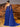 One Shoulder Beaded Pleats Long A-Line Prom Dress With Tulle - Royal Blue