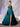 Asymmetrical Sparkly Lace Prom Dress Long - Peacock Blue