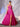 Asymmetrical Sparkly Lace Prom Dress Long - Hot Pink