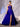 Asymmetrical Sparkly Lace Prom Dress Long - Royal Blue