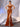 Pleated Boned Mermaid Satin Prom Dress With Slit-Burnt Orange