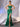 Pleated Boned Mermaid Satin Prom Dress With Slit-Emerald Green