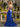 Sparkly Lace Cut Waist Split Long Mermaid Prom Dress in Royal Blue