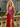 Sparkly Lace Cut Waist Split Long Mermaid Prom Dress in Red