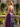 Sparkly Lace Cut Waist Split Long Mermaid Prom Dress in Grape
