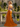 Sparkly Lace Cut Waist Split Long Mermaid Prom Dress in Orange