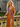Sparkly Lace Cut Waist Split Long Mermaid Prom Dress in Orange