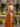 Sparkly Lace Cut Waist Split Long Mermaid Prom Dress in Orange