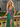Sparkly Lace Cut Waist Split Long Mermaid Prom Dress in Emerald Green
