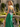 Sparkly Lace Cut Waist Split Long Mermaid Prom Dress in Emerald Green
