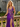 Sparkly Lace Cut Waist Split Long Mermaid Prom Dress in Purple