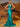 Halter Cut Front Lace Embroidery Mermaid Satin Prom Dress-Turquoise