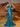 Halter Cut Front Lace Embroidery Mermaid Satin Prom Dress-Blue